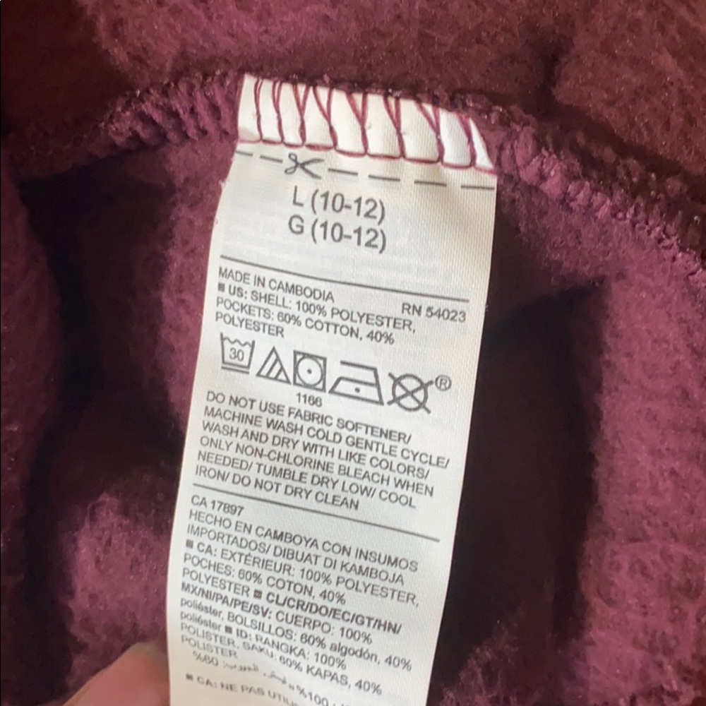 GIRLS 10-12 Old Navy Purple Cozy Fleece Hoodie. - Picture 8 of 8